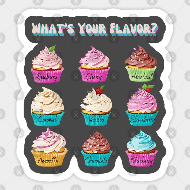 What's Your Flavor Cupcake? Sticker by WarFX Designs